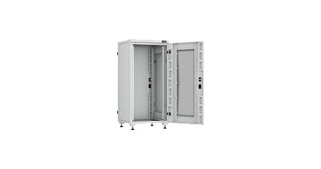 NIKOMAX (TLK) Напольный шкаф TFI-246060-GMMM-R-GY 24U, Ш600хГ600, стеклянная дверь, металлические стенки, металлическая дверь, серый