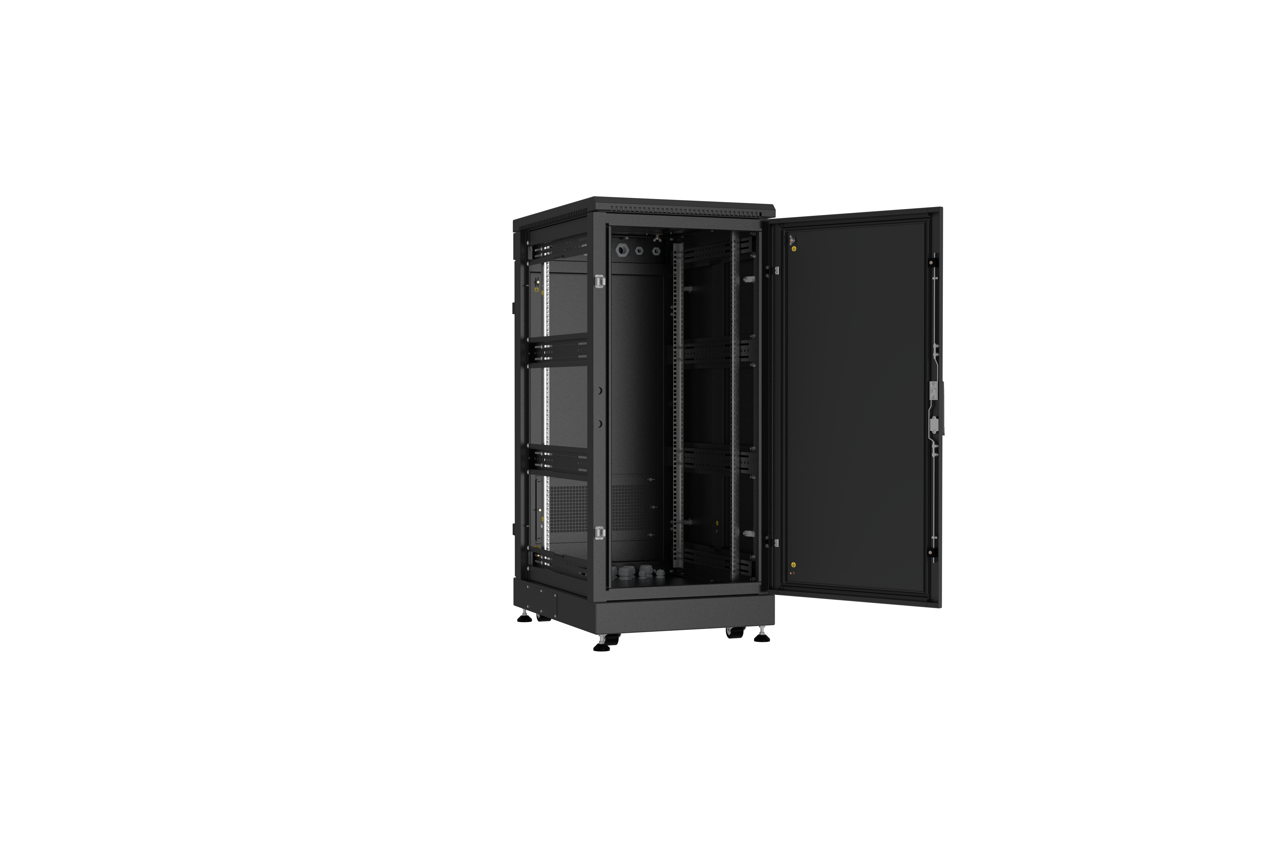 NIKOMAX (TLK) Шкаф напольный TFM-246080-MMMM-BK 24U, Ш600хГ800, IP54, цельнометаллический, черный