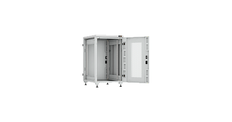 NIKOMAX (TLK) Напольный шкаф TFI-186080-PMMM-R-GY 18U, Ш600хГ800, перфорированная дверь, металлические стенки, перфорированная дверь, серый