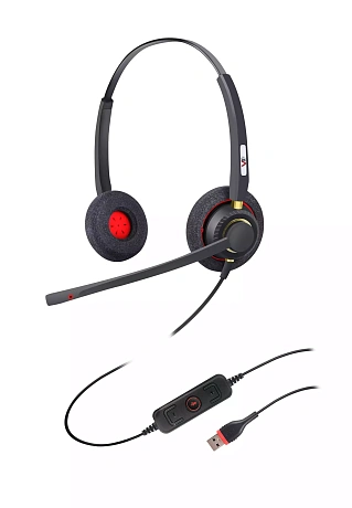 VoiceXpert VXH-500D — Проводная USB-гарнитура (USB-A, регулировка громкости, Mute, 2 динамика), аналог Plantronics Blackwire 3220