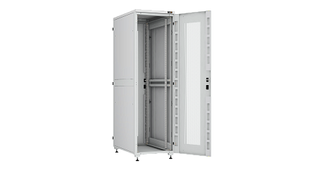NIKOMAX (TLK) Напольный шкаф TFI-426010-PHPH-R-GY 42U, Ш600хГ1000, перфорированная дверь, двухуровневые металлические стенки, перфорированная дверь, серый
