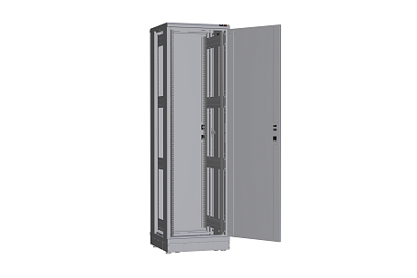 NIKOMAX (TLK) Напольный шкаф TFR-426060-MMMM-R2-GY 42U, Ш600хГ600, металлическая дверь, металлические стенки, металлическая дверь, серый