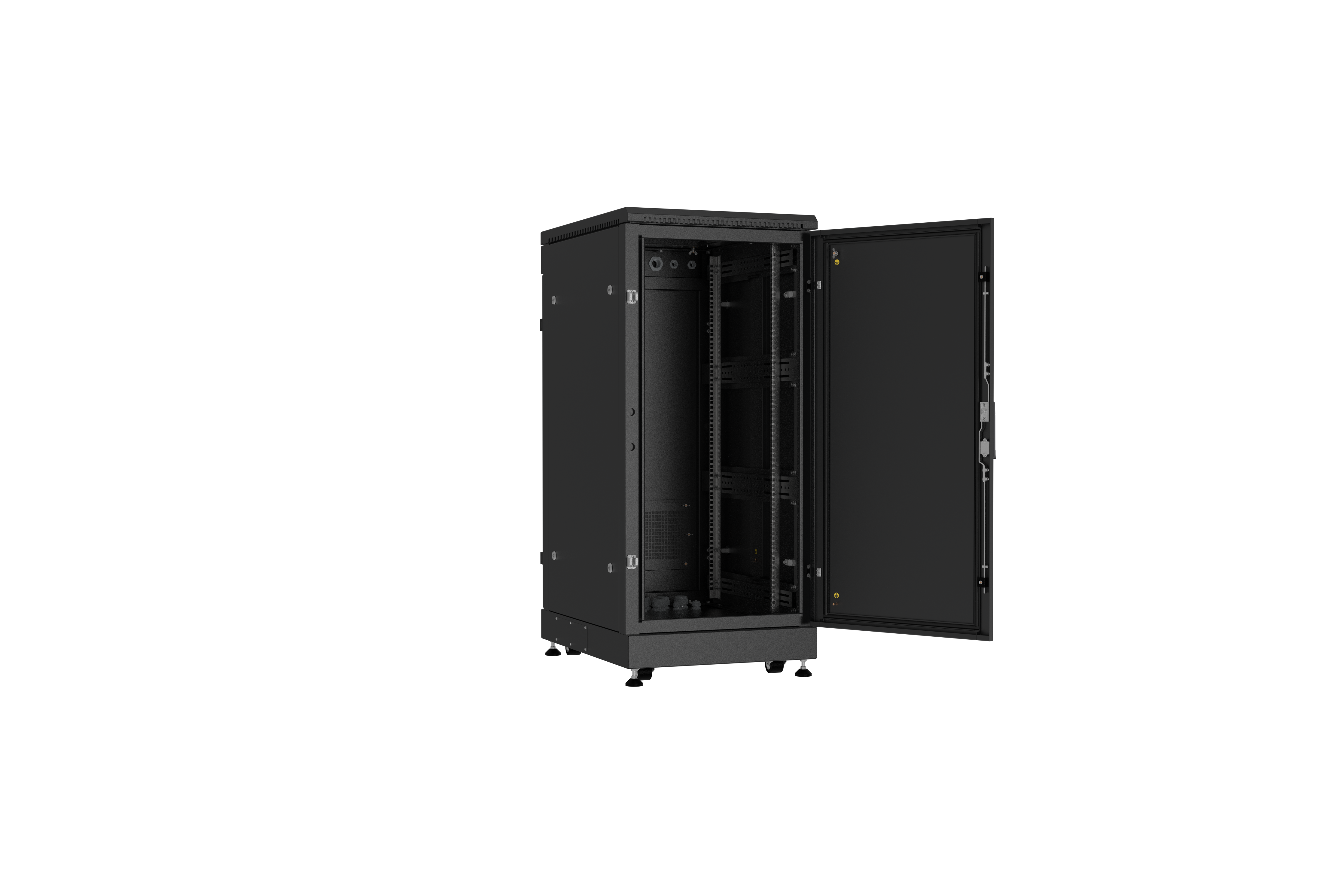 NIKOMAX (TLK) Шкаф напольный TFM-246080-MMMM-BK 24U, Ш600хГ800, IP54, цельнометаллический, черный