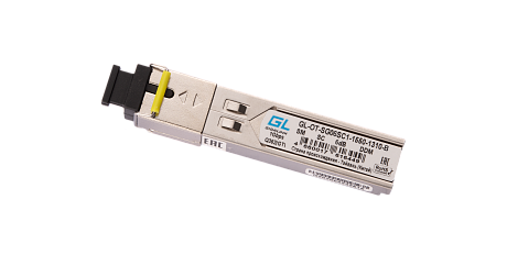 Оптический SFP модуль GIGALINK GL-OT-SG06SC1-1550-1310-B, 1.25 Гбит/с, WDM, 1 ОВ, SM, 1xSC, Tx:1550/Rx:1310 нм, DDM, 6 дБ (до 3 км) Оптический SFP модуль GIGALINK GL-OT-SG06SC1-1550-1310-B, 1.25 Гбит/с, WDM, 1 ОВ, SM, 1xSC, Tx:1550/Rx:1310 нм, DDM, 6 дБ (до 3 км)