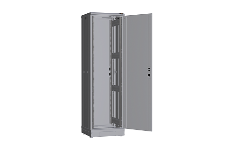 NIKOMAX (TLK) Напольный шкаф TFR-426060-MMMM-R2-GY 42U, Ш600хГ600, металлическая дверь, металлические стенки, металлическая дверь, серый