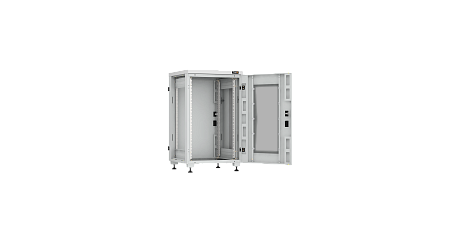 NIKOMAX (TLK) Напольный шкаф TFI-186060-GMMM-R-GY 18U, Ш600хГ600, стеклянная дверь, металлические стенки, металлическая дверь, серый