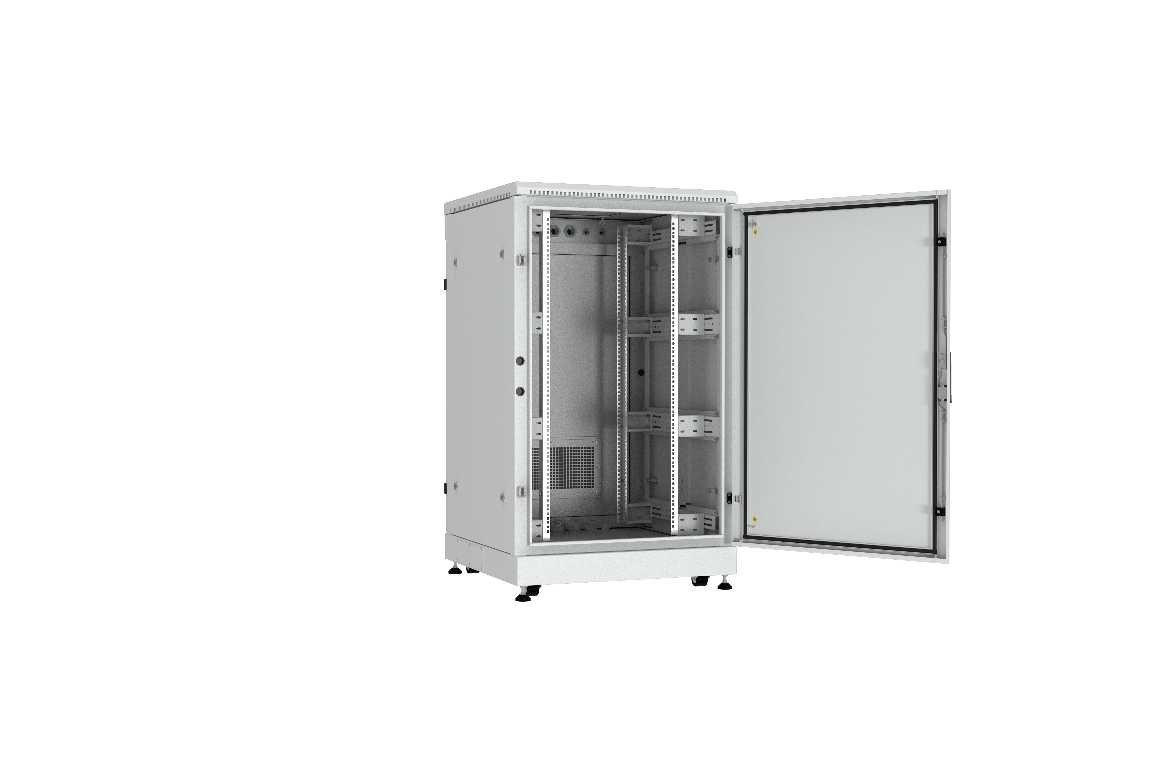 NIKOMAX (TLK) Шкаф напольный TFM-248080-MMMM-GY 24U, Ш800хГ800, IP54, цельнометаллический, серый