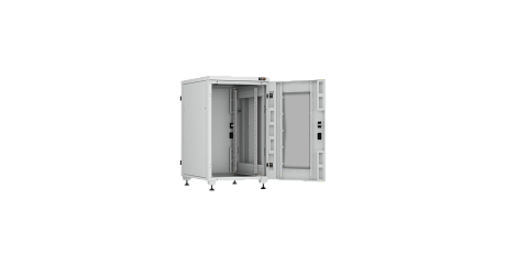 NIKOMAX (TLK) Напольный шкаф TFI-186080-GMMM-R-GY 18U, Ш600хГ800, стеклянная дверь, металлические стенки, металлическая дверь, серый