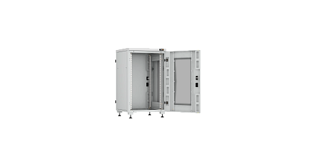 NIKOMAX (TLK) Напольный шкаф TFI-186060-GMMM-R-GY 18U, Ш600хГ600, стеклянная дверь, металлические стенки, металлическая дверь, серый