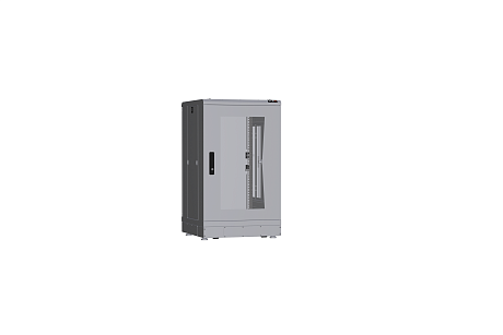 NIKOMAX (TLK) Напольный шкаф TFR-186060-GMMM-R2-GY 18U, Ш600хГ600, стеклянная дверь, металлические стенки, металлическая дверь, серый