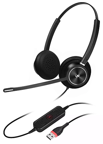 VoiceXpert VXH-300D-L — гарнитура для офиса (USB, регулировка громкости, Mute, 2 динамика, экокожа), аналог Plantronics EncorePro 300 VoiceXpert VXH-300D-L — гарнитура для офиса (USB, регулировка громкости, Mute, 2 динамика, экокожа), аналог Plantronics EncorePro 300