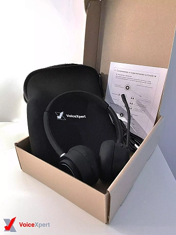VoiceXpert VXH-1000D-BTD — Bluetooth-гарнитура для офиса, шумоподавление микрофона, 2 динамика, адаптер USB-A/Bluetooth VoiceXpert VXH-1000D-BTD — Bluetooth-гарнитура для офиса, шумоподавление микрофона, 2 динамика, адаптер USB-A/Bluetooth