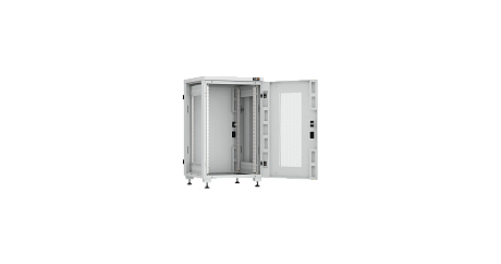 NIKOMAX (TLK) Напольный шкаф TFI-186060-PMMM-R-GY 18U, Ш600хГ600, перфорированная дверь, металлические стенки, перфорированная дверь, серый