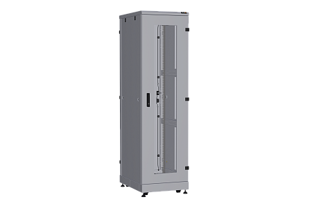 NIKOMAX (TLK) Напольный шкаф TFA-426080-GMMM-R-GY 42U, Ш600хГ800, стеклянная дверь, металлические стенки, металлическая дверь, серый