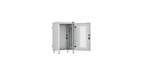 NIKOMAX (TLK) Напольный шкаф TFI-186060-PMMM-R-GY 18U, Ш600хГ600, перфорированная дверь, металлические стенки, перфорированная дверь, серый