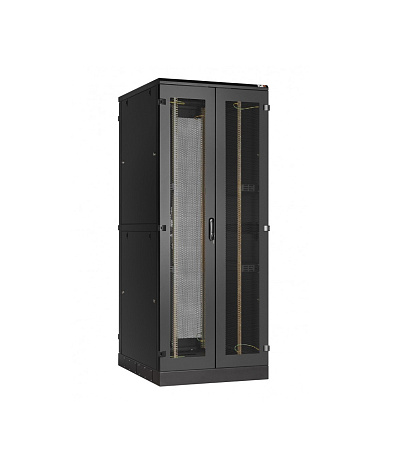 NIKOMAX (TLK) Напольный шкаф TFA-426080-WHWH-R-GY 42U, Ш600хГ800, двустворчатая перфорированная дверь, двухуровневые металлические стенки, двустворчатая перфорированная дверь, черный