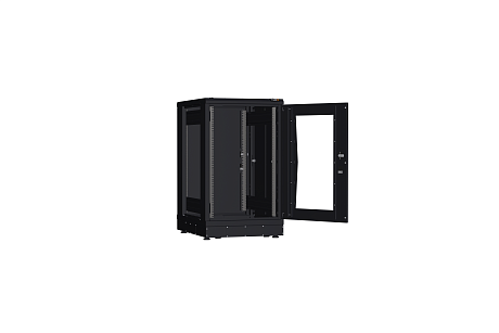 NIKOMAX (TLK) Напольный шкаф TFR-186080-GMMM-R2-BK 18U, Ш600хГ800, стеклянная дверь, металлические стенки, металлическая дверь, черный NIKOMAX (TLK) Напольный шкаф TFR-186080-GMMM-R2-BK 18U, Ш600хГ800, стеклянная дверь, металлические стенки, металлическая дверь, черный