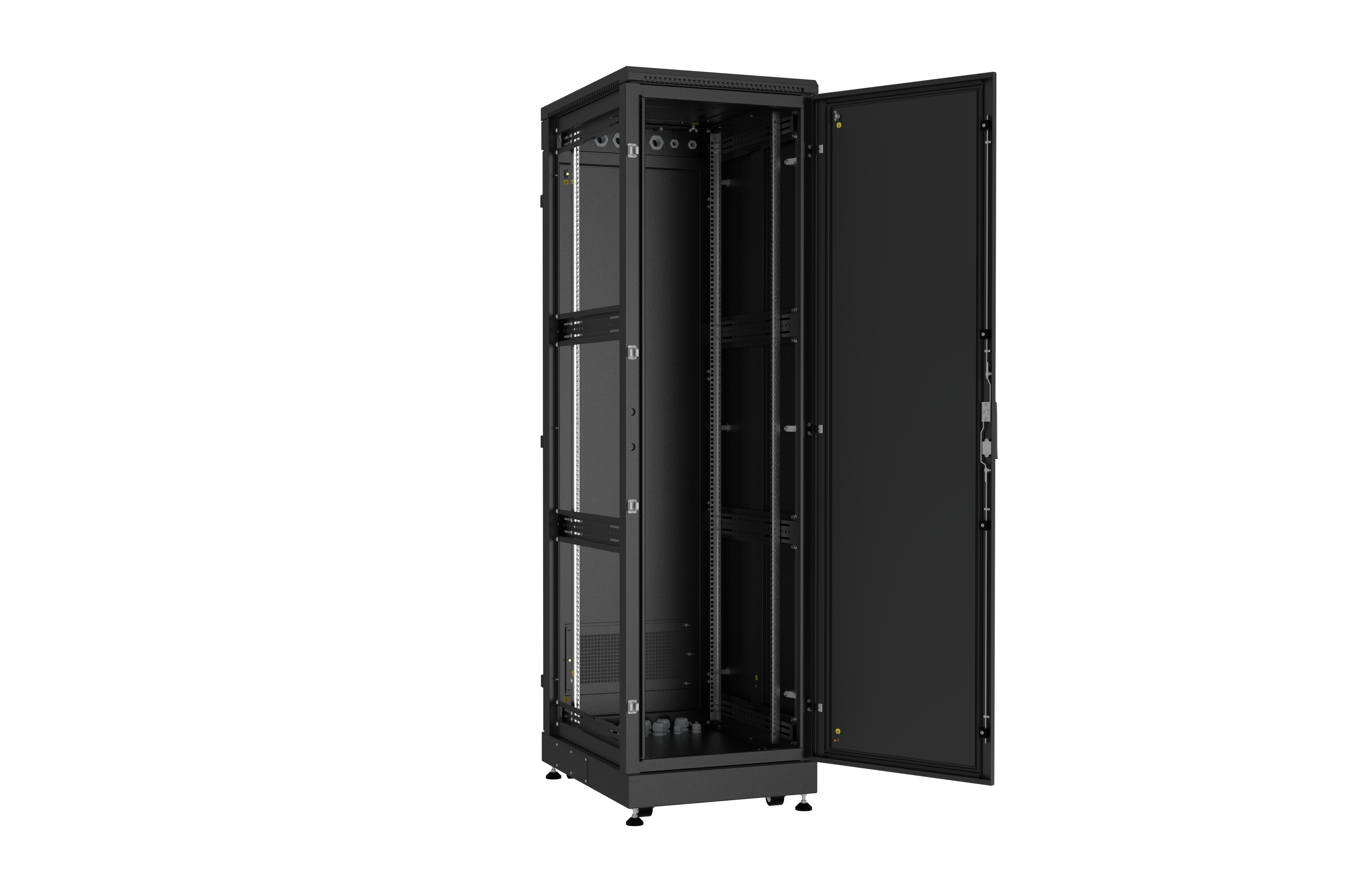 NIKOMAX  (TLK) Шкаф напольный TFM-426080-MMMM-BK 42U, Ш600хГ800, IP54, цельнометаллический, черный