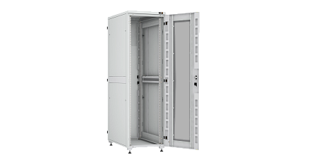 NIKOMAX (TLK) Напольный шкаф TFI-426010-GHMH-R-GY 42U, Ш600хГ1000, стеклянная дверь, двухуровневые металлические стенки, металлическая дверь, серый NIKOMAX (TLK) Напольный шкаф TFI-426010-GHMH-R-GY 42U, Ш600хГ1000, стеклянная дверь, двухуровневые металлические стенки, металлическая дверь, серый