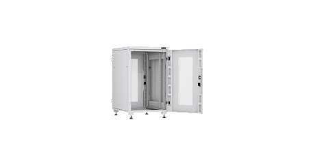 NIKOMAX (TLK) Напольный шкаф TFI-186080-PMPM-R-GY 18U, Ш600хГ800, перфорированная дверь, металлические стенки, перфорированная дверь, серый