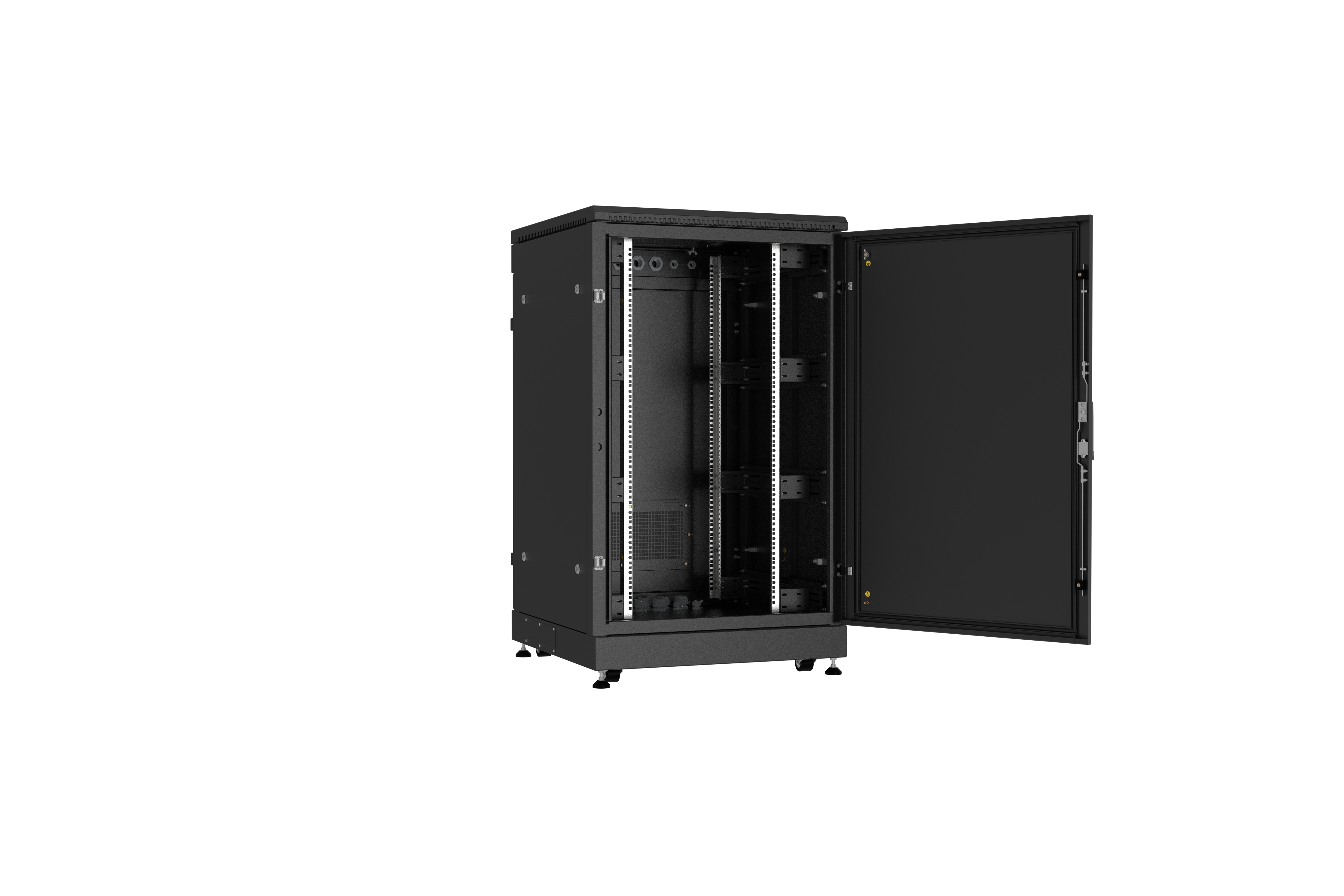 NIKOMAX (TLK) Шкаф напольный TFM-248080-MMMM-BK 24U, Ш800хГ800, IP54, цельнометаллический, черный