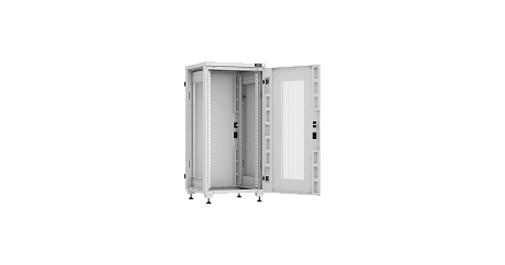 NIKOMAX (TLK) Напольный шкаф TFI-246060-PMMM-R-GY 24U, Ш600хГ600, перфорированная дверь, металлические стенки, перфорированная дверь, серый